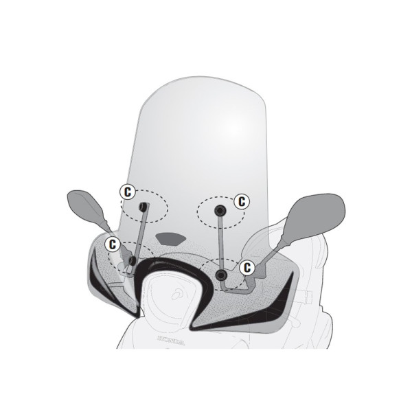 Кріплення GIVI до скла 1125A Honda SH Mode 125 13-20