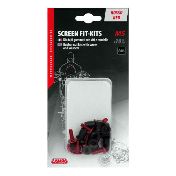 Гвинти для обтікачів і вітрових стекол мотоциклів Лампа самозатягуючі червоні 10 шт. M5