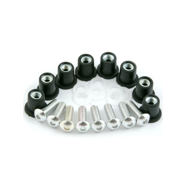 Анодовані гвинти PUIG для вітрових стекол і обтічників сріблясті