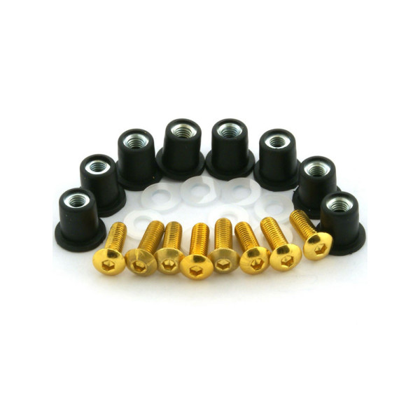 Анодовані гвинти PUIG для вітрових стекол та обтікачів золоті