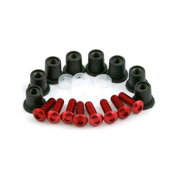 Анодовані гвинтики PUIG для вітрових стекол і обтічників червоні