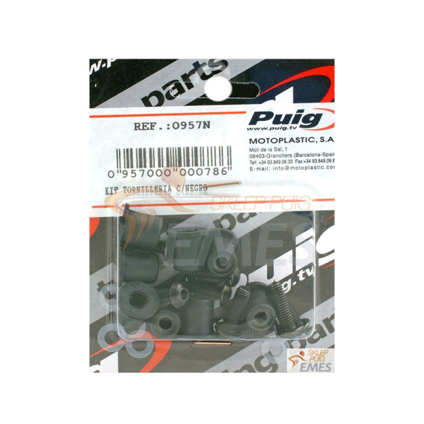 Анотизовані гвинти PUIG для вітрових стекол та обтічників (чорні)