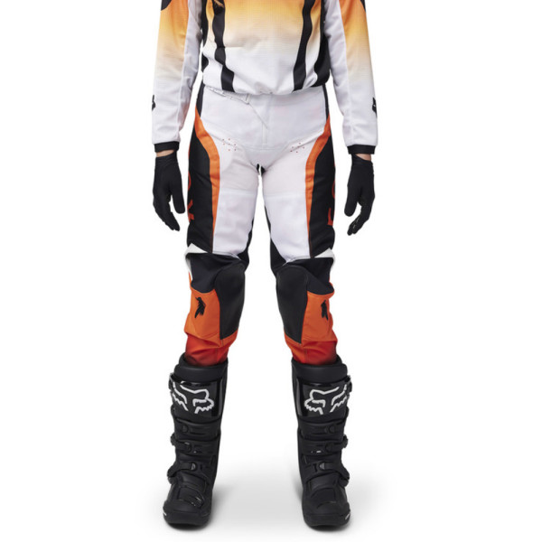 Кросові штани дитячі Fox 180 Lean біло-помаранчеві-флюо