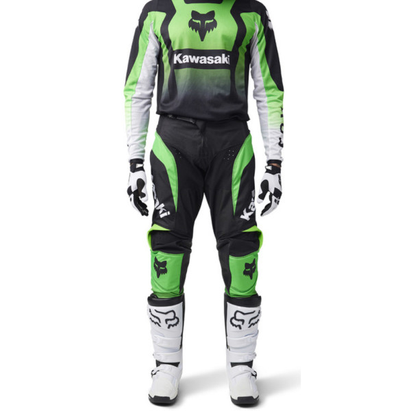 Кросові штани Fox 180 Kawasaki чорні-зелені