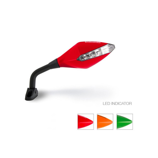 Універсальні дзеркала BARRACUDA Race з поворотниками червоні (пара)