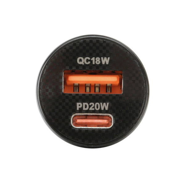 USB зарядний пристрій (A+C) Лампа 12/24V