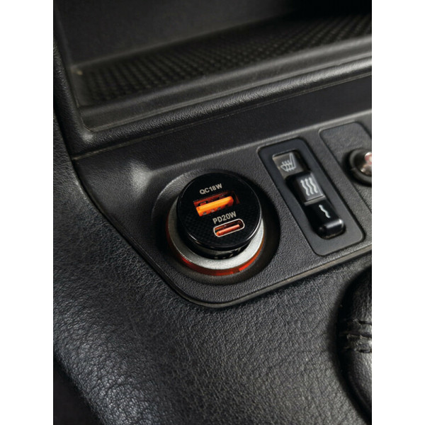 USB зарядний пристрій (A+C) Лампа 12/24V