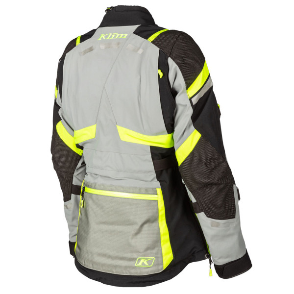 Жіноча текстильна мотоциклетна куртка Klim Artemis сірого кольору з флуоресцентними жовтими елементами