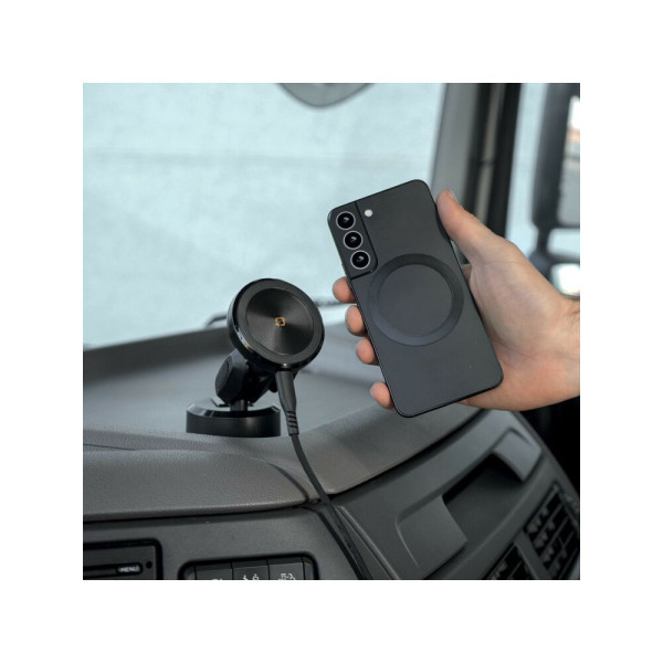 Тримач для телефону з бездротовою зарядкою Lampa Mag Wireless Orbit магнітний з присоскою