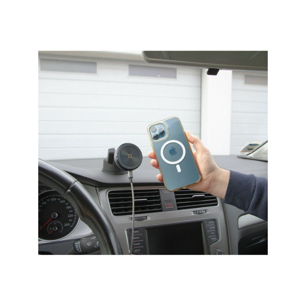 Тримач для телефону з бездротовою зарядкою Lampa Mag Wireless Orbit магнітний з присоскою