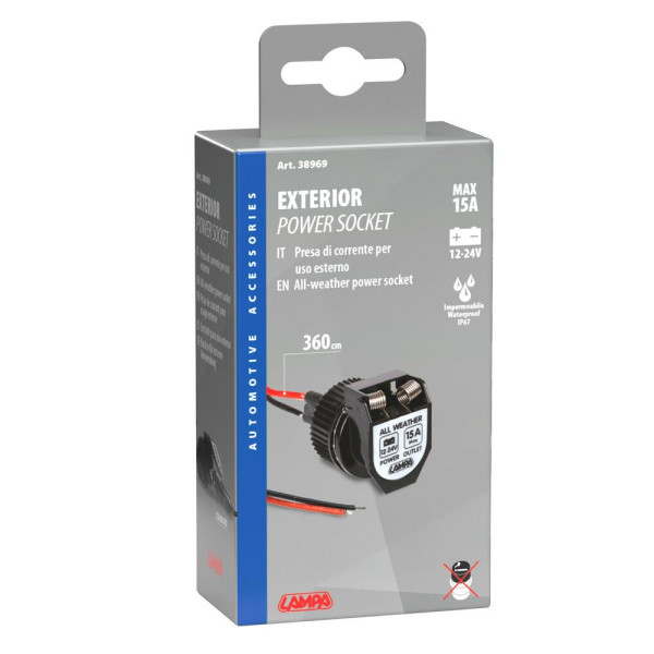 Розетка живлення Лампа PX-2 водонепроникна 12/ 24V