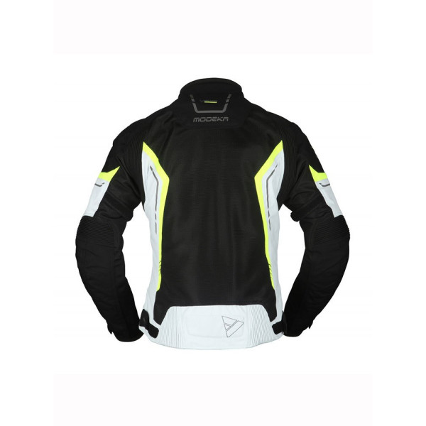 Жіноча мотоциклетна куртка Modeka Khao Air чорна-попелясто-неонова