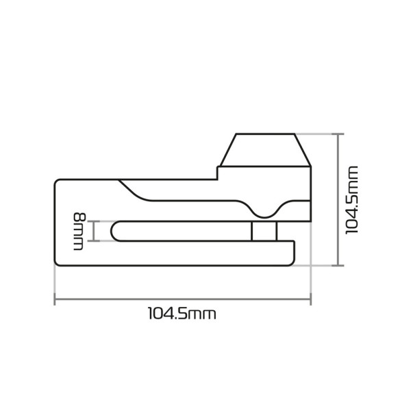 Блокування диска гальм Disc Lock Oxford Titan (штир 10 мм) чорний-жовтий