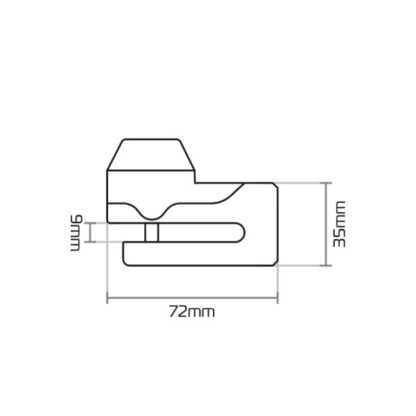 Блокування диска гальм Disc Lock Oxford Mini Titan 5 мм чорний/жовтий