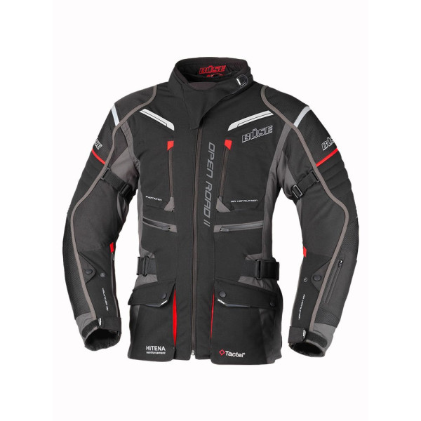 Жіноча текстильна мотоциклетна куртка Büse Open Road II чорна-червона