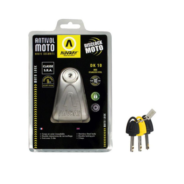 Блокування на диск AUVRAY - DK10 INOX сіре