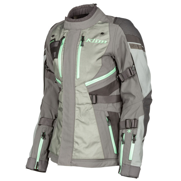 Жіноча текстильна мотоциклетна куртка Klim Artemis сірого-зеленого кольору