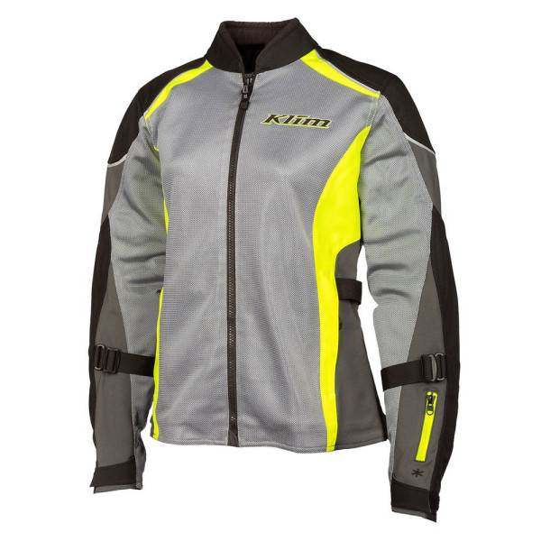 Жіноча текстильна мотоциклетна куртка Klim Avalon сірого кольору з флуоресцентним жовтим