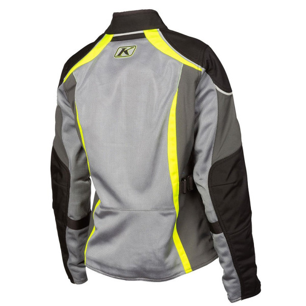 Жіноча текстильна мотоциклетна куртка Klim Avalon сірого кольору з флуоресцентним жовтим