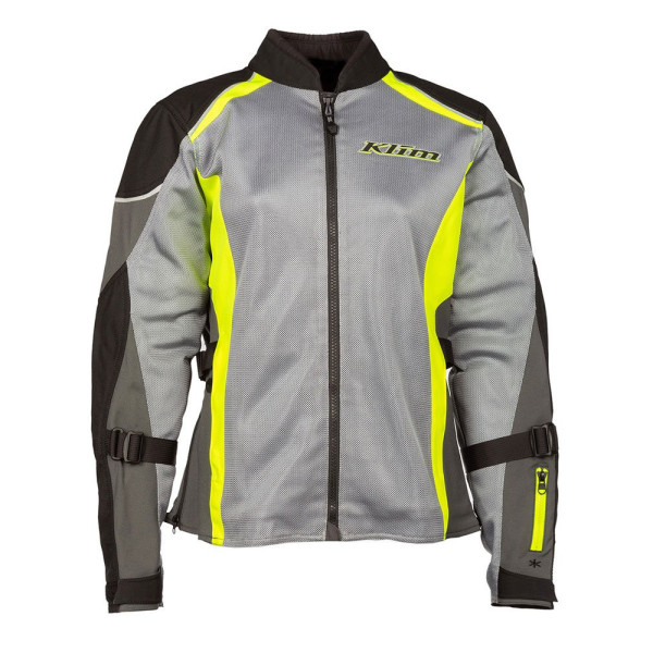 Жіноча текстильна мотоциклетна куртка Klim Avalon сірого кольору з флуоресцентним жовтим
