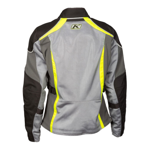 Жіноча текстильна мотоциклетна куртка Klim Avalon сірого кольору з флуоресцентним жовтим