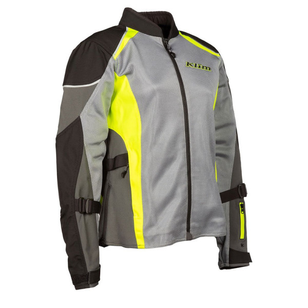 Жіноча текстильна мотоциклетна куртка Klim Avalon сірого кольору з флуоресцентним жовтим