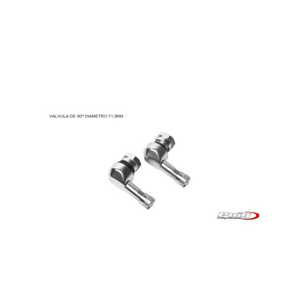 Комплект клапанів PUIG для мотоциклетних коліс - 90 градусів (срібні)