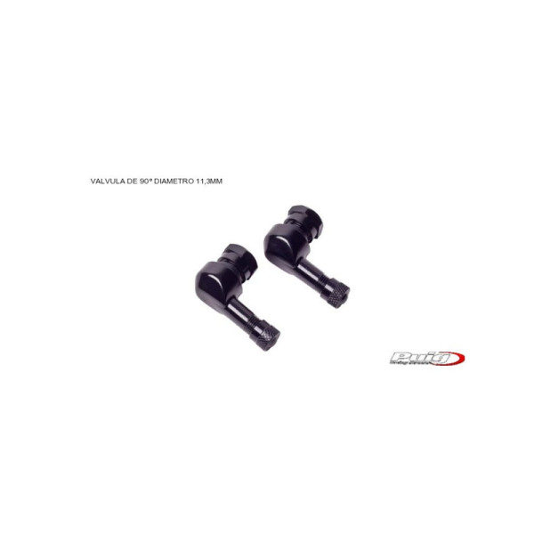 Комплект клапанів PUIG для мотоциклетних коліс - 90 градусів (чорний)