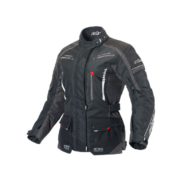 Жіноча текстильна мотоциклетна куртка Büse Torino II чорна-сіра