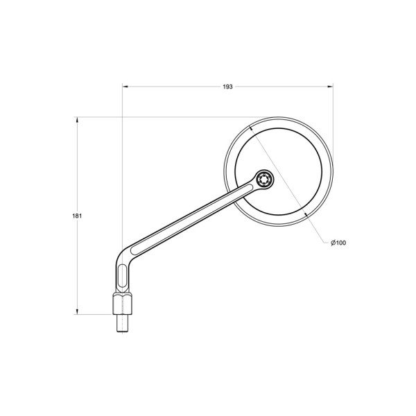 Дзеркало D-MIRROR-21 Daytona на ліву сторону чорне