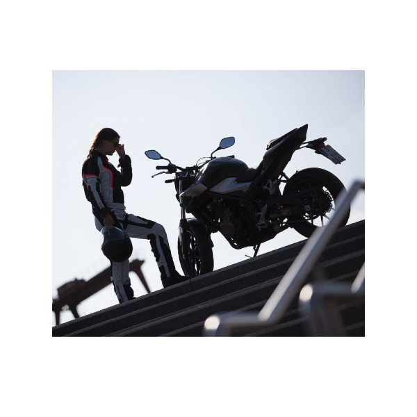 Жіноча мотоциклетна куртка Modeka Khao Air чорна-попелясто-червона