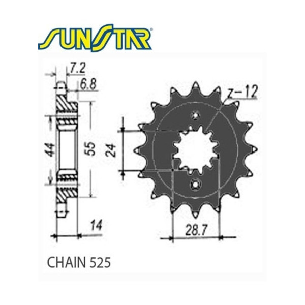Передня зірочка SUNSTAR 420 16 зубів для HONDA XRV750 AFRICA TWIN 90-02