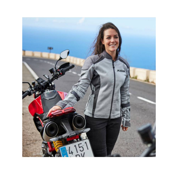 Жіноча текстильна мотоциклетна куртка Klim Avalon сірого кольору