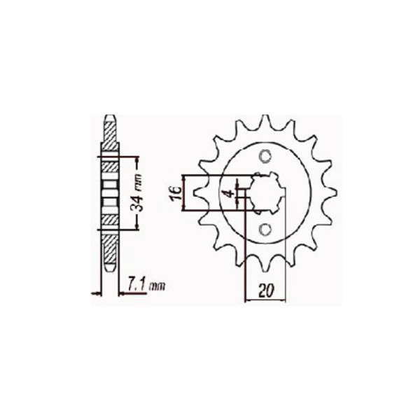 Зірочка приводу SUNSTAR 3D1 14 зубів