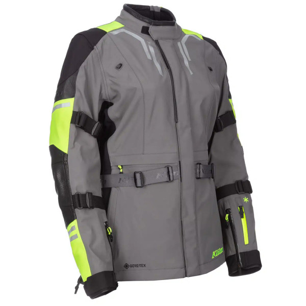 Жіноча текстильна мотоциклетна куртка Klim Altitude сірого-флуоресцентного жовтого кольору