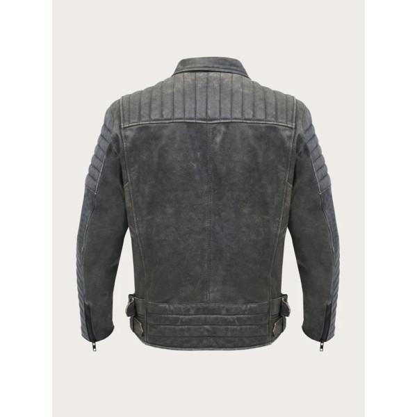 Мотоциклетна куртка шкіряна Broger Ohio Vintage сірого кольору