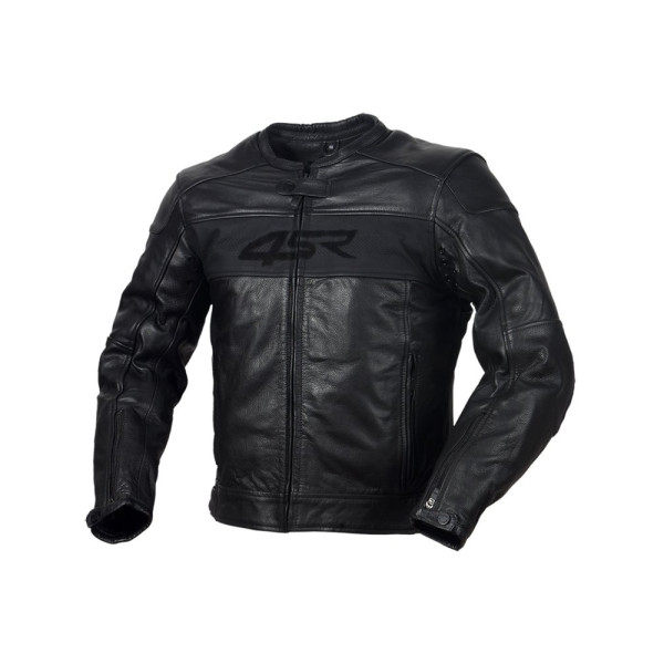 Мотоциклетна куртка шкіряна 4SR Hooligan Black Velvet чорна