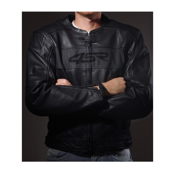 Мотоциклетна куртка шкіряна 4SR Hooligan Black Velvet чорна