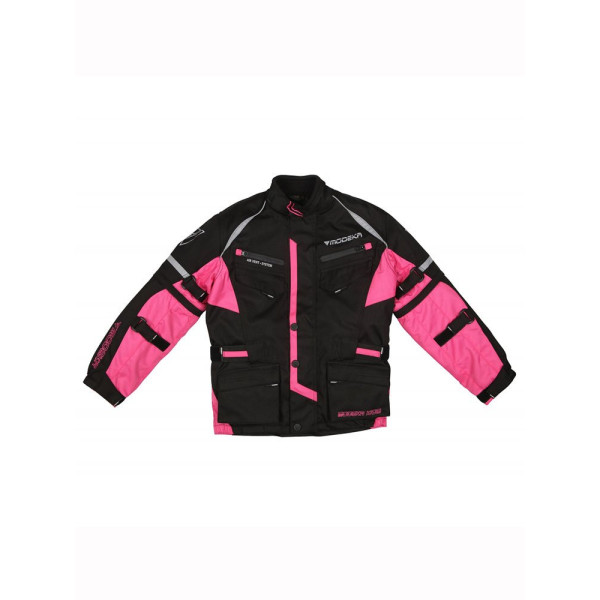 Мотоциклетна куртка дитяча Modeka Tourex II чорна-рожева