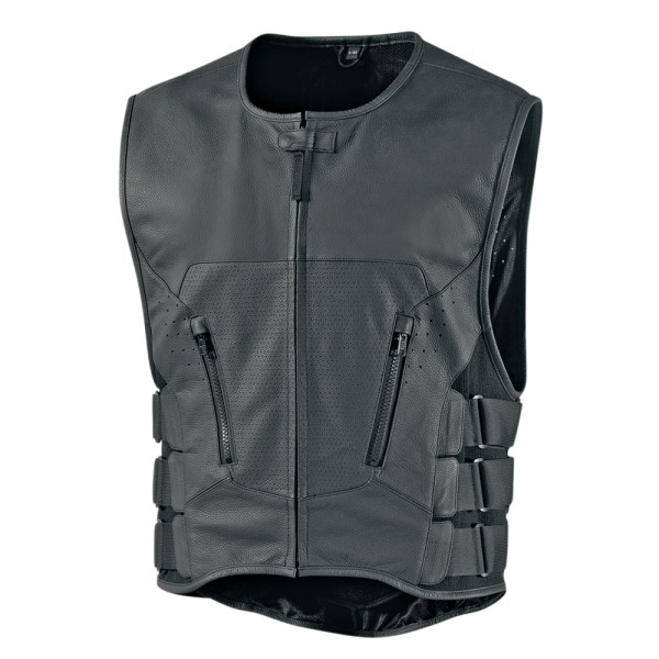 Мотоциклетна шкіряна жилетка Icon Regulator D3O Stripped Vest