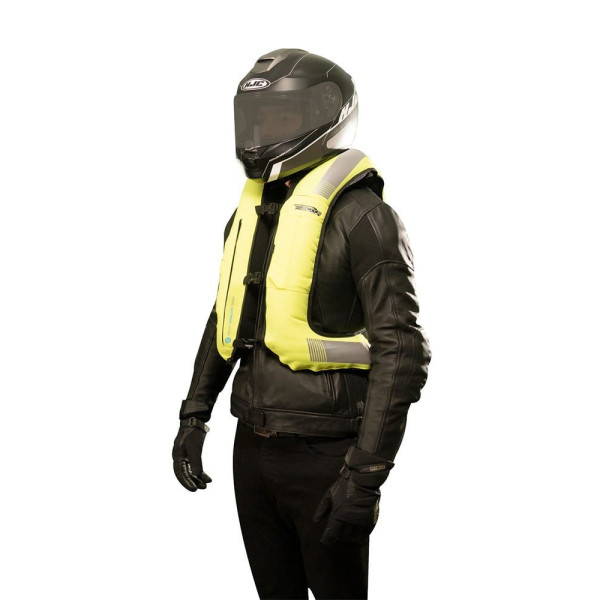 Мотоциклетний жилет з повітряною подушкою Helite E-Turtle 2 + Датчик SDU флуо жовтий