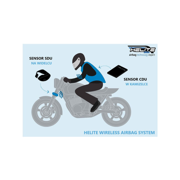 Мотоциклетний жилет з повітряною подушкою Helite E-Turtle 2 + Датчик SDU флуо жовтий