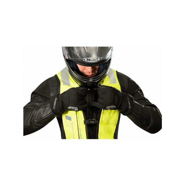 Мотоциклетний жилет з повітряною подушкою Helite E-Turtle 2 + Датчик SDU флуо жовтий
