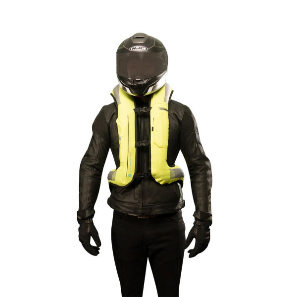 Мотоциклетний жилет з повітряною подушкою Helite E-Turtle 2 + Датчик SDU флуо жовтий