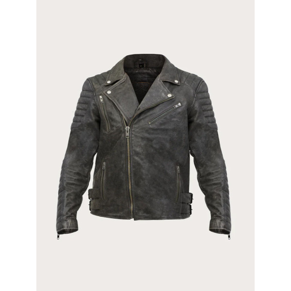 Мотоциклетна куртка шкіряна Broger Ohio Vintage чорна