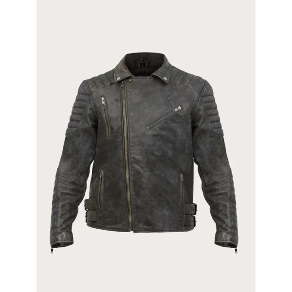 Мотоциклетна куртка шкіряна Broger Ohio Vintage чорна