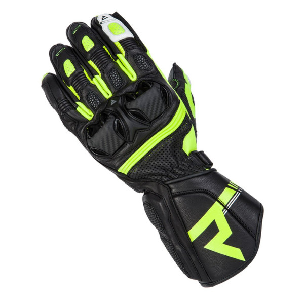 Жіночі мотоциклетні рукавички Rebelhorn ST Long чорні-флюо жовті