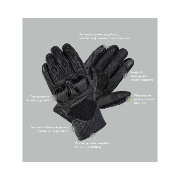 Жіночі мотоциклетні рукавички Rebelhorn Flux II чорні-флюо жовті