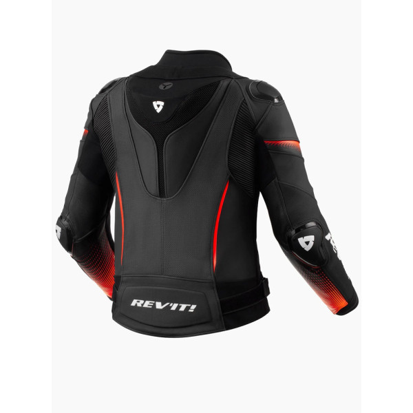 Жіноча мотоциклетна куртка шкіряна REV’IT! Xena 4 Pro чорна-флюо червона