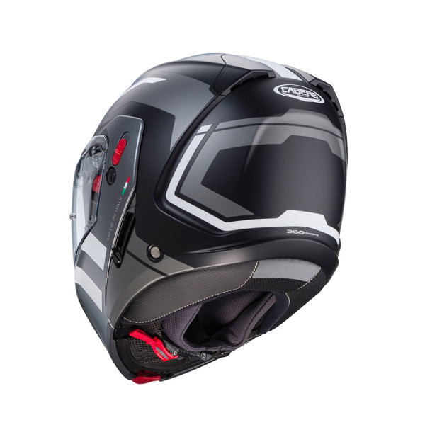 Шолом з підборіддям Caberg Horus X чорний-сірий-білий